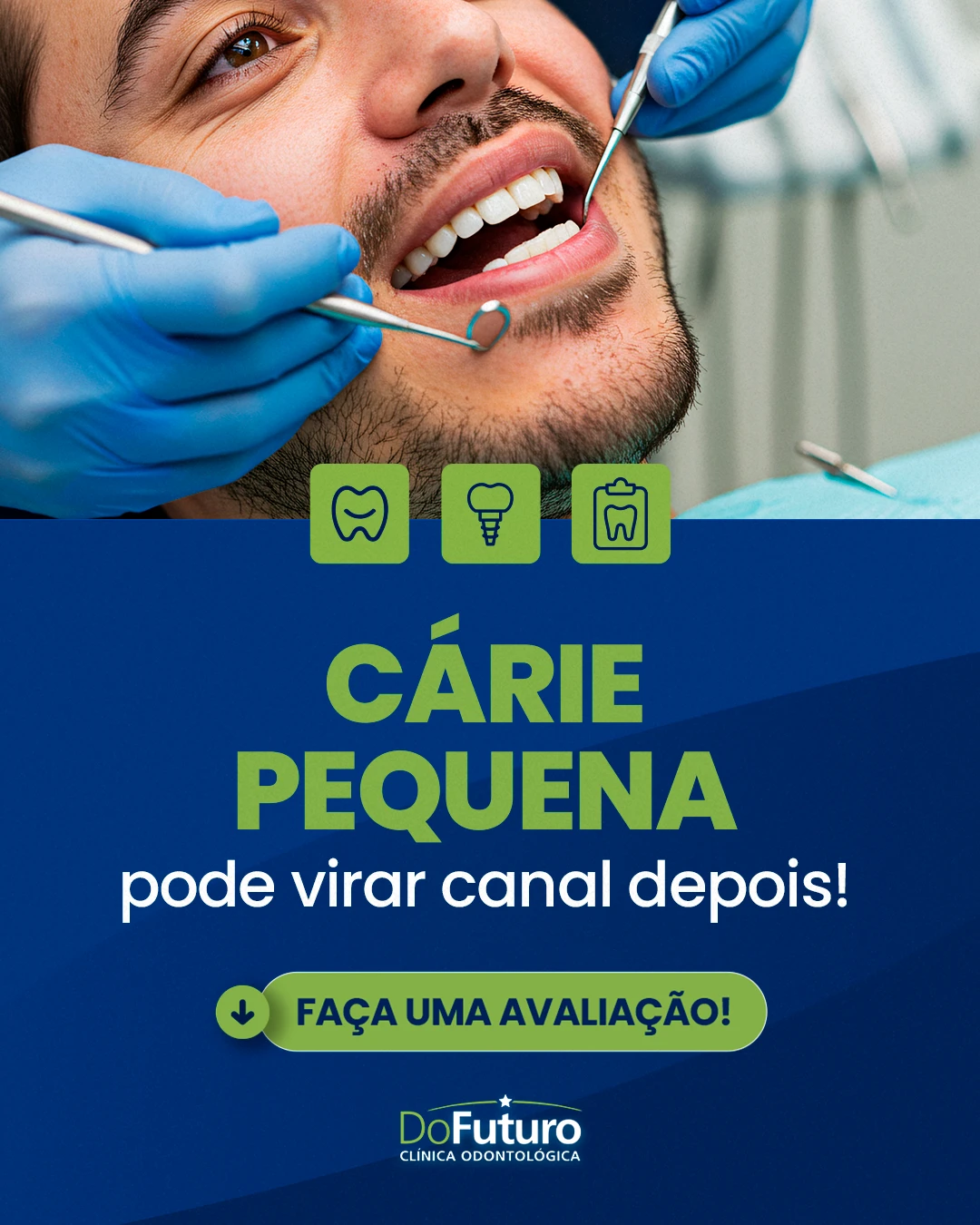 O que hoje parece apenas uma "manchinha" ou uma cárie pequena pode, e em pouco tempo. | Clínica do Futuro